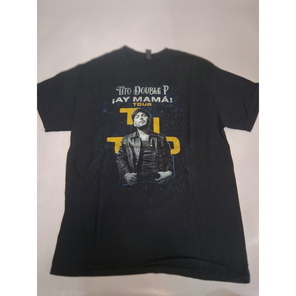 Tito Double P Ay Mama Tour 2023 Black Graphic T-Shirt Mens Size Large Gildan